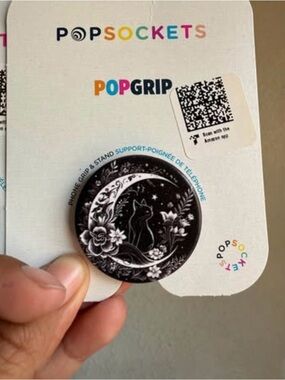 PopSockets PopGrip Moon Cat Black & White Phone Grip